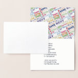 Carte Dorée Fête spéciale 60th Birthday<br><div class="desc">Typographie unique et spéciale thème 60e anniversaire décoration et cadeaux de fête. Le texte comprend féroce et fab à 60. fabuleux à 60, fête extraordinaire de 60ème anniversaire, extra spécial 60ème anniversaire, heureux 60ème anniversaire, rocking 60ème anniversaire, beau à 60, et extraordinaire 60ème anniversaire. Texte coloré clair en jaune, rose,...</div>