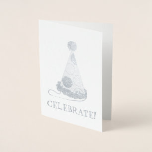Carte Dorée Fêtez ! Polka Dot Casquette Fêtes d'anniversaire