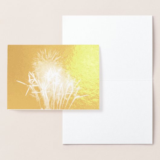 Carte Dorée Feu d'artifice blanc et or I Fête patriotique (Affichage)