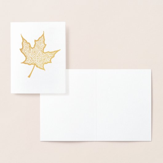 Carte Dorée Feuille d'érable en or (Affichage)