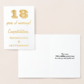 Carte Dorée Feuille d'Or 18e Anniversaire de Mariage + Noms Pe (Affichage)