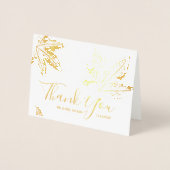 Carte Dorée Feuilles automnales automne | Russe Mariage Merci  (Devant)