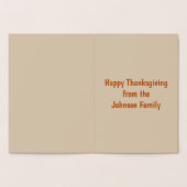 Carte Dorée Feuilles de chêne de Thanksgiving (Intérieur)