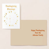 Carte Dorée Feuilles de chêne de Thanksgiving (Affichage)