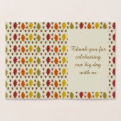 Carte Dorée Feuilles de chêne et Acorns Automne Mariage d'auto (Intérieur)