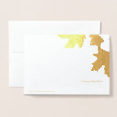 Carte Dorée Feuilles d'érable d'or - ajouter la photo mariage (Derrière avec enveloppe)