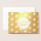 Carte Dorée Feuilles et baies d'automne Thankgiving Real (Devant avec enveloppe)