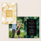 Carte Dorée Feuilles Green Black Gold Palm (Affichage)