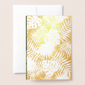 Carte Dorée Feuilles Green Black Gold Palm (Derrière avec enveloppe)