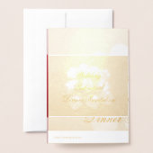 Carte Dorée Fiche d'invitation pour le dîner de répétition mar (Derrière avec enveloppe)
