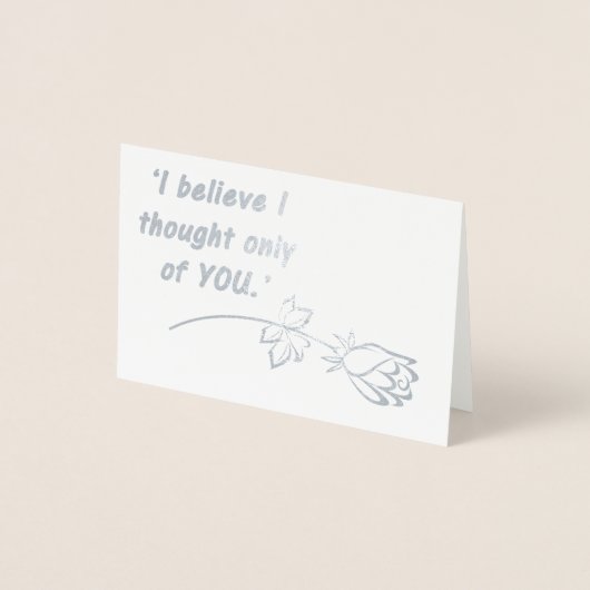 Carte Dorée Fierté et préjugés Citation romantique (Devant)