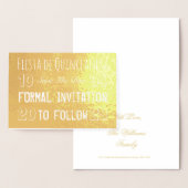 Carte Dorée Fiesta de Quinceañera Enregistrer La Date (Affichage)