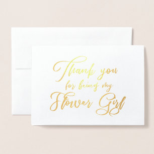 Carte Dorée Fille Fleur Magnifique Mariage Merci