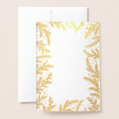 Carte Dorée Fir Branches hiver Noël | Photo de vacances (Derrière avec enveloppe)