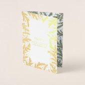 Carte Dorée Fir Branches hiver Noël | Photo de vacances (Devant)