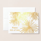 Carte Dorée Fireworks Design 4 juillet (Devant avec enveloppe)