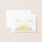 Carte Dorée Flamboyance élégante "Merci" (Devant avec enveloppe)