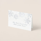 Carte Dorée Flammes de neige d'hiver dessinées à la main | Noë (Devant)