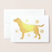Carte Dorée Flammes de neige du Labrador Retriever (Devant avec enveloppe)