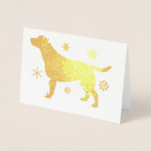 Carte Dorée Flammes de neige du Labrador Retriever (Devant)