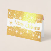 Carte Dorée Flammes de neige rouges d'hiver de Noël (Devant)