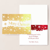 Carte Dorée Flammes de neige rouges d'hiver de Noël (Affichage)