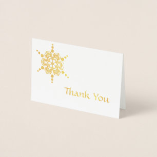 Carte Dorée Flèche de neige simple Starburst Merci Or