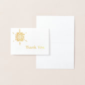 Carte Dorée Flèche de neige simple Starburst Merci Or (Affichage)