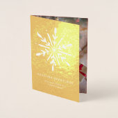 Carte Dorée Flèche dorée | Photo et Joyeuses Fêtes (Devant)