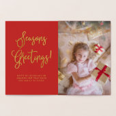 Carte Dorée Flèche dorée | Photo et Joyeuses Fêtes (Intérieur)