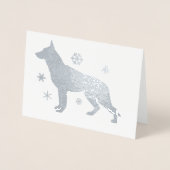 Carte Dorée Fléchettes de neige allemandes Shepard Dog GSD (Devant)