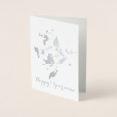 Carte Dorée Fleur blanche (Devant)