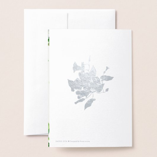 Carte Dorée Fleur blanche (Derrière avec enveloppe)