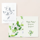 Carte Dorée Fleur blanche (Affichage)