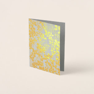 Carte Dorée Fleur de feuille bleue asiatique japonaise