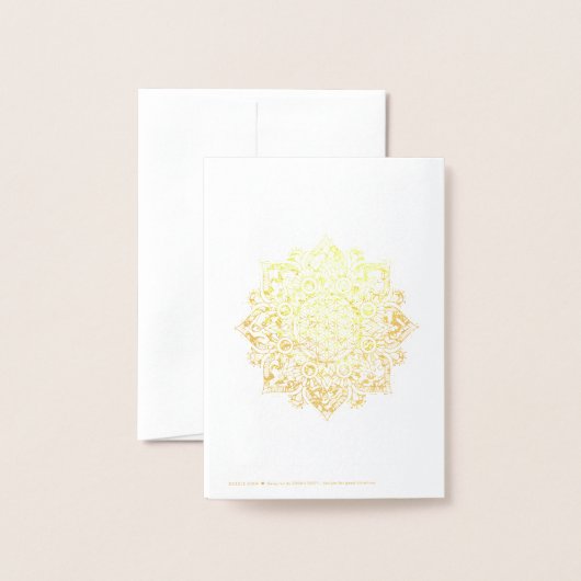 Carte Dorée Fleur De Vie - Indien Mandala 1 (Derrière avec enveloppe)