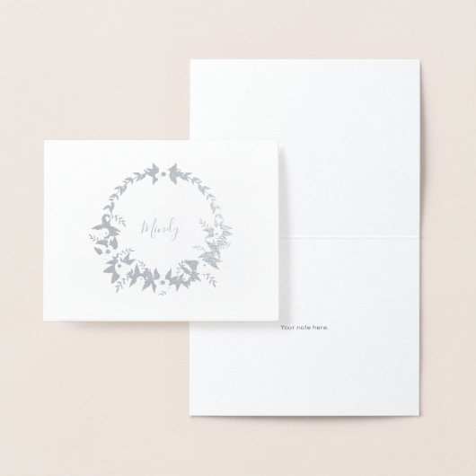 Carte Dorée Fleur Nom de couronne Papier à lettres (Affichage)