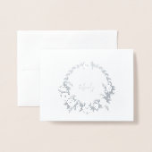 Carte Dorée Fleur Nom de couronne Papier à lettres (Devant avec enveloppe)