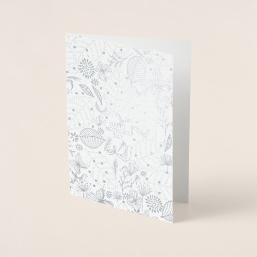 Carte Dorée Fleurs biologiques Salutation de la Fête des mères (Devant)