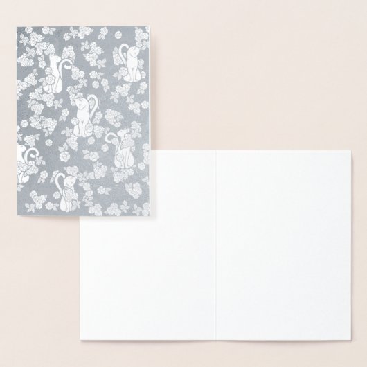 Carte Dorée Fleurs de chats blancs (Affichage)