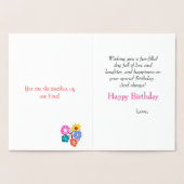 Carte Dorée Fleurs de nièce d'anniversaire (Intérieur)