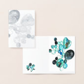 Carte Dorée Fleurs de verre de mer et bling (Affichage)