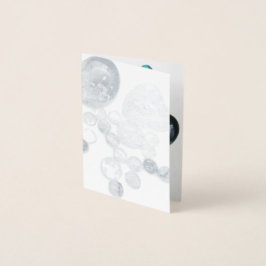 Carte Dorée Fleurs de verre de mer et bling (Devant)