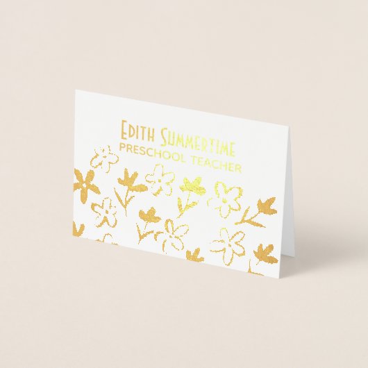 Carte Dorée Fleurs d'or (Devant)