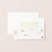 Carte Dorée Fleurs d'or (Devant avec enveloppe)