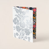 Carte Dorée Fleurs hongroises - luxe argent (Devant)