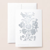 Carte Dorée Fleurs hongroises - luxe argent (Derrière avec enveloppe)