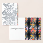 Carte Dorée Fleurs hongroises - luxe argent (Affichage)