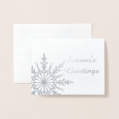 Carte Dorée Flocon de neige d'hiver Bonnes Fêtes Noël (Devant avec enveloppe)