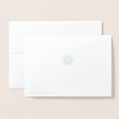 Carte Dorée Flocons d'argent brillants (Derrière avec enveloppe)